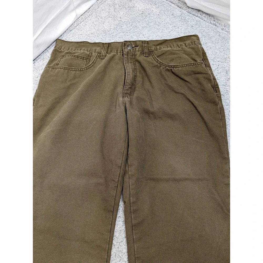 Lee Flannel Lined Relaxed Fit Brown‎ Mens Jeans 38x30 Workwear Streetwear